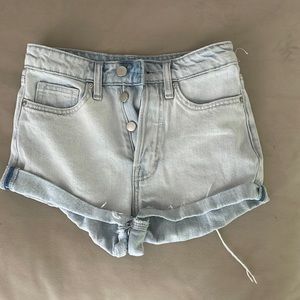 hm high waisted denim shorts